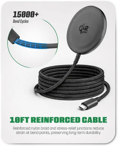 Vista 9 de Galvanox Qi2.2 - Cargador inalámbrico magnético de 25 W certificado para Samsung (paquete de 2), carga rápida 2.0 para modelos Galaxy S25, S26