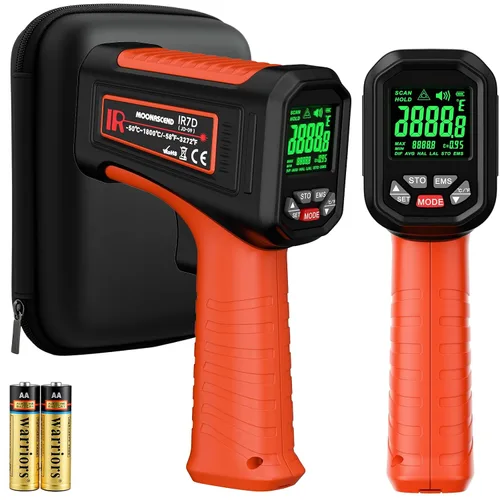 Vista 8 de Pistola de Temperatura Láser Termómetro Infrarrojo 50:1 -58℉~1800℃, Termómetro para Carne, Comida, Pizza, Horno, Parrilla para Accesorios