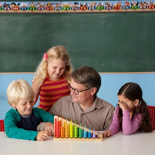 Vista 6 de Melissa & Doug – Ábaco de suma y resta – juguetes educativos con 55 perlas de colores y construcción de madera resistente