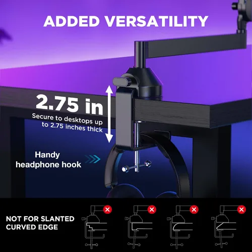 Vista 6 de InnoGear Brazo de micrófono de perfil bajo, brazo articulado de micrófono giratorio de 360°, soporte de micrófono para Fifine AM8 K669B Blue Yeti