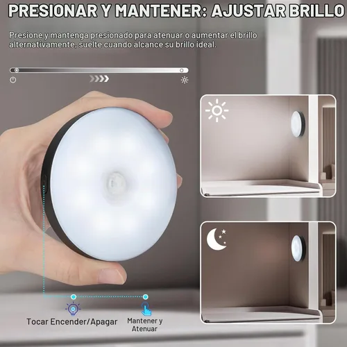 Vista 2 de DWEPTU Luz Nocturna con Sensor de Movimiento Paquete de 2 Luces LED Nocturnas, Sensor de Movimiento del Atardecer al Amanecer para Dormitorio, Baño