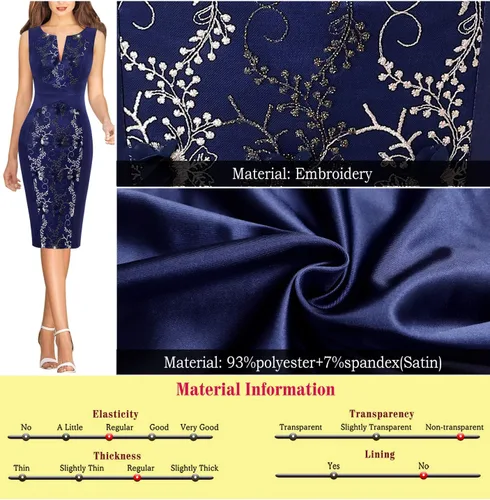 Vista 7 de VFSHOW Vestido ajustado con cremallera para mujer, para trabajo, negocios, oficina, cóctel, fiesta, vestido ajustado