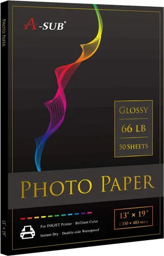 Vista 10 de A-SUB Papel fotográfico RC de alto brillo 11x17 pulgadas, 66lb