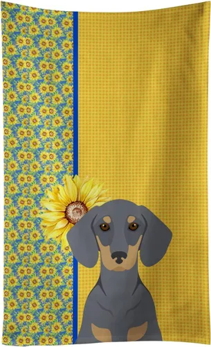 Vista 171 de Caroline's Treasures WDK5313KTWL - Toalla de cocina con diseño de girasoles de verano, color negro y tostado, Airedale Terrier, toalla de mano