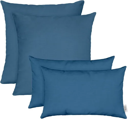 Vista 31 de RSH DECOR: Sunbrella Juego de 4 almohadas lumbares y cuadradas 20 x 12 pulgadas y 17 x 17 pulgadas Tela resistente al agua y a la decoloración