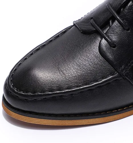 Vista 3 de Mona Flying Zapatos de cuero perforados con cordones Oxfords Brogue Wingtip Derby Saddle para niñas ladis mujeres