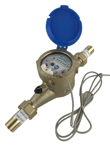 Vista 16 de DAE Medidor de agua caliente sin plomo MJ-75R NTEP, acoplamientos NPT de 3/4", salida de pulso, galón