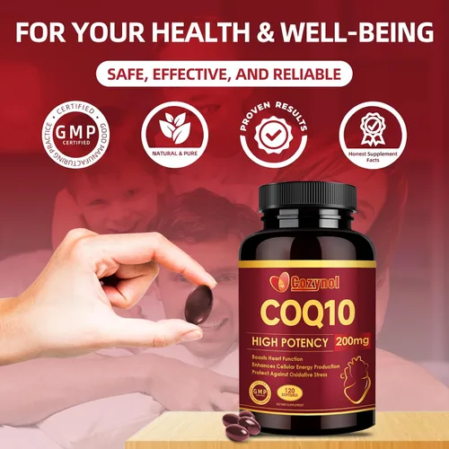 Vista 7 de Cápsulas blandas CoQ10 de 200 mg con PQQ y Omega 3, coenzima de máxima absorción Q10, potente antioxidante para la salud cardíaca y energética, 120