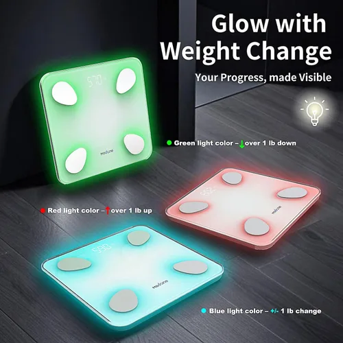 Vista 2 de Scale for Body Weight, Digital Weight Scale with Color-Changing, Most Accurate to 0.2lb, Bluetooth Bathroom Scale with Bmi, Body Fat, Muscle Mass