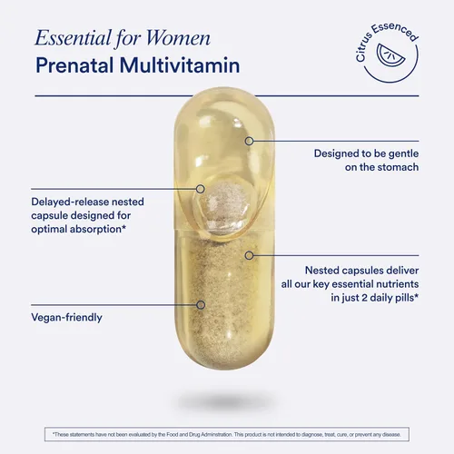 Vista 8 de Ritual Multivitamínico Prenatal Esencial para Mujeres: Folato y Colina para Soporte del Tubo Neural, Omega-3 DHA para el Desarrollo del Cerebro