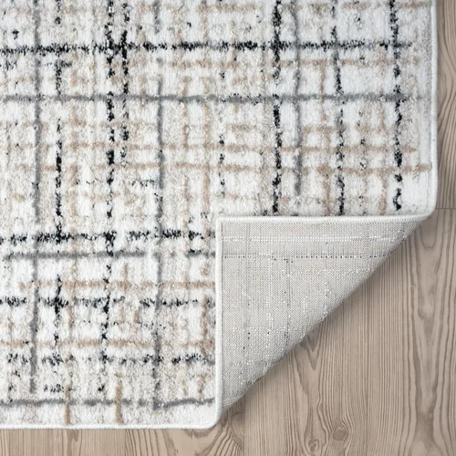 Vista 7 de Abani Alfombra gris para sala de estar, dormitorio, patrón de rayado, 2 x 3 pies, duradera y fácil de limpiar