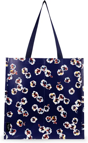 Vista 14 de Kate Spade New York Bolsa de compras reutilizable, bolsa de comestibles con correas para el hombro, bolsa plegable grande Punto almendra