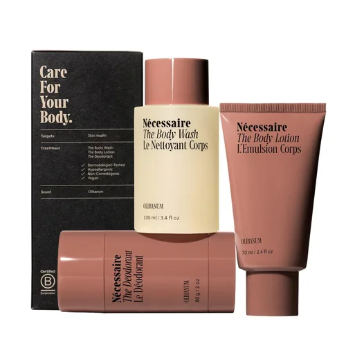 Vista 11 de Nécessaire Body Essentials - Set de regalo para el cuidado de la piel para mujeres y hombres - Gel de baño corporal de tamaño viaje, loción corporal