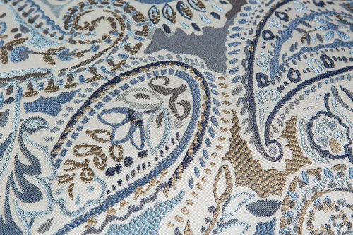 Vista 4 de Mika Home Paquete de 2 Fundas de Almohadas Decorativas Fundas de Cojines, Patrón Paisley, 18X18 Pulgadas, Azul Marrón Crema Multicolor