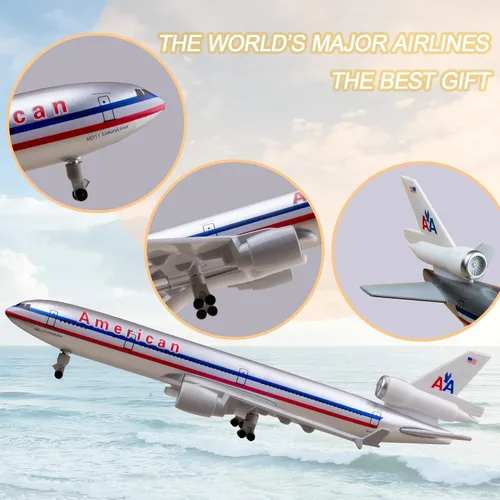 Vista 2 de Modelo de avión 1:300 escala modelo avión americano MD11 modelo avión para regalo y decoración