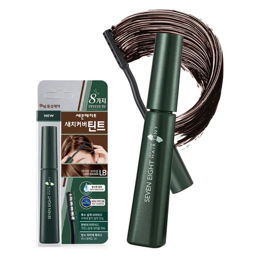 Vista 10 de Máscara de retoque de raíz de pelo gris Seven Eight (marrón oscuro) - Tapa rápida For Gray Hair & Hairline, Water-Resistant Temporary Hair