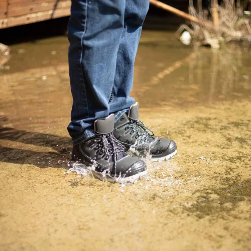 Vista 6 de DRKA Botas de trabajo con punta de acero para hombre resistentes al agua