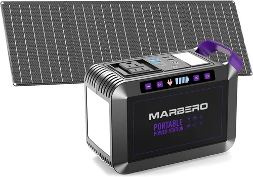 Vista 17 de Estación de energía portátil 300W MARBERO 237Wh generador solar de camping batería de litio de respaldo con salida de onda sinusoidal pura 110V CA