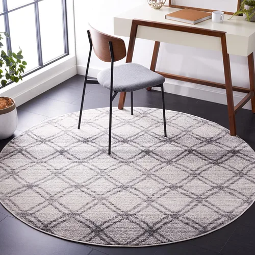Vista 13 de SAFAVIEH Adirondack Collection - Alfombra decorativa, 2 pies 6 pulgadas x 4 pies, color plateado y carbón, diseño moderno de enrejado, no desprende