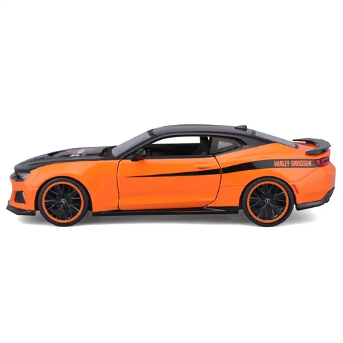 Vista 6 de Maisto 1:24 H-D Custom - Chevrolet Camaro ZL1 2017, Negro/Naranja