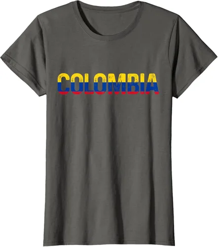 Vista 6 de Camiseta Vintage Pride de la bandera colombiana de Colombia, Negro
