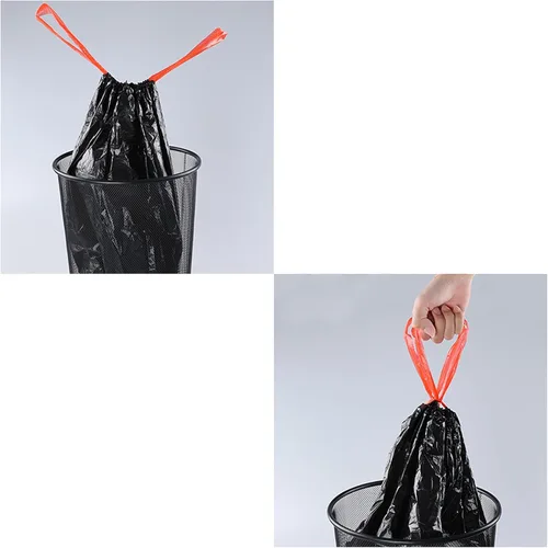 Vista 5 de Bolsas de basura con cordón de 5 galones (negro, 115 unidades/3 rollos)