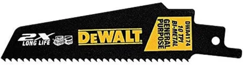 Vista 7 de DEWALT Hojas de sierra recíproca, parte trasera recta, 12 pulgadas, 14 TPI, paquete de 5 (DW4838)