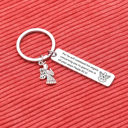 Vista 2 de Joyería religiosa Biblia Versículo Llavero Bautismo Joyería Confirmación Regalo
