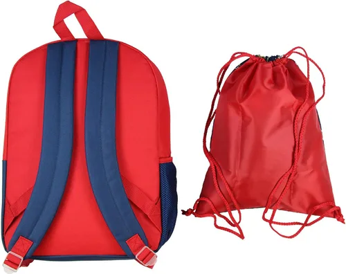 Vista 4 de DC Comics Wonder Woman mochila para almuerzo, estuche para lápices, cordón, juego de 5 piezas
