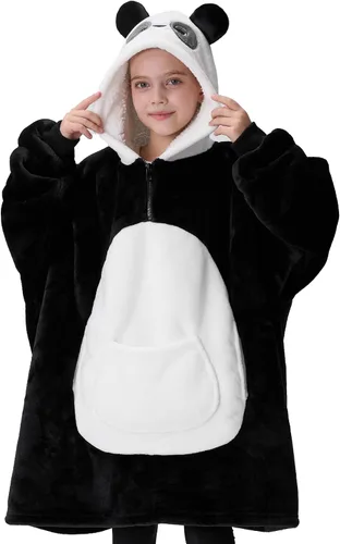 Vista 20 de Giggling Getup Manta Vestible con Capucha para Mujeres y Hombres Manta con Capucha Vestible de Forro Polar Sherpa Sudadera Manta Vestible Sherpa
