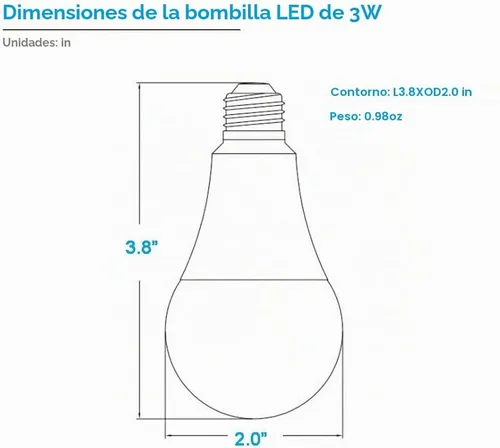 Vista 6 de Bombilla LED de 12 V-60 V, bajo voltaje, 12 V CA, CC, luz suave, luz suave de 3000 K, base regular E26, tornillo mediano de 3 W, equivalente a 25 W
