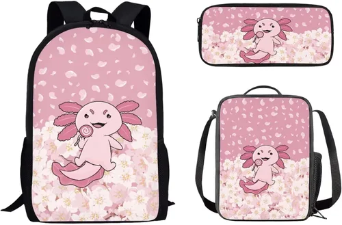 Vista 27 de Paquete de 3 bolsas escolares con estampado de bandera estadounidense para niños, mochila de gran capacidad para laptop, con cremallera, estuche