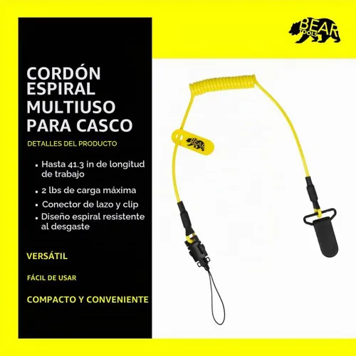Vista 2 de BearTOOLS Cordón elástico de micro bobina, carga máxima de 2.0 lbs y 19.7 in de doble fijación Cordón de herramienta para herramientas pequeñas