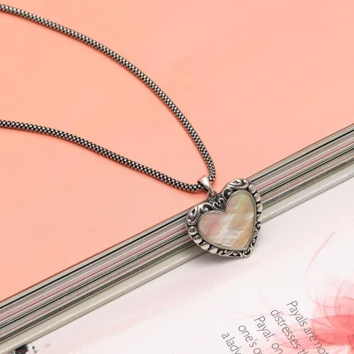 Vista 5 de LeCalla Collar de corazón de plata de ley 925 con dije de corazón infinito ligero para mujeres, adolescentes, esposa, mamá, regalo de cumpleaños