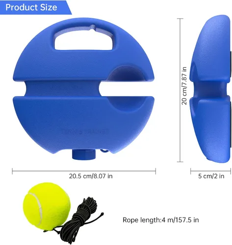 Vista 4 de CHEGIF - Pelota de rebote para entrenamiento de tenis, equipo de entrenamiento individual, kit de rebote de tenis portátil, 2 pelotas de cuerda
