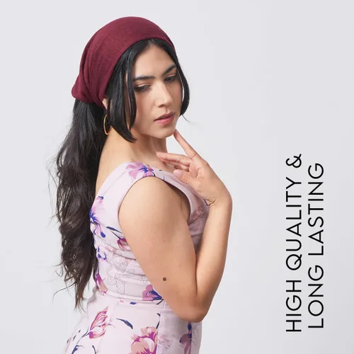 Vista 3 de CHARM Banda para la cabeza de lino para mujer, bandana elástica natural para el cabello, moda deportiva