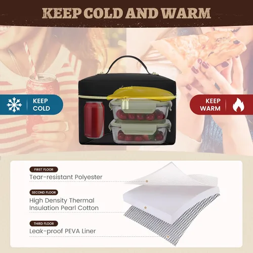 Vista 4 de LOVEVOOK Lonchera para mujeres, bolsa de almuerzo aislada para mujeres adultas, bolsa de refrigeración a prueba de fugas para oficina, picnic