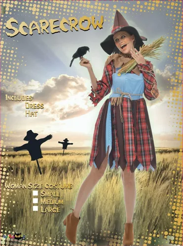Vista 6 de FantastCostumes Disfraz de espantapájaros para mujer, disfraz de Halloween lindo y divertido para cosplay