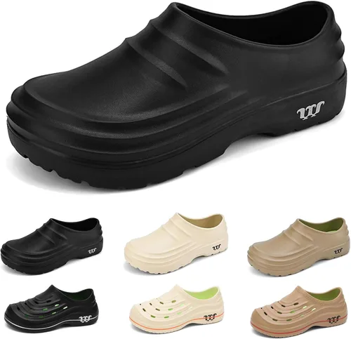 Vista 5 de Zuecos de jardín para mujeres y hombres, cómodos zapatos de trabajo antideslizantes, transpirables, ligeros, zapatos de chef, antideslizantes