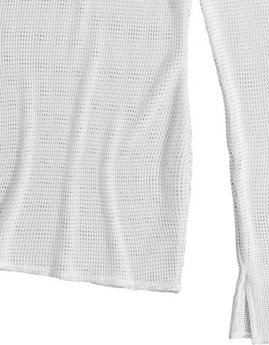 Vista 4 de SheIn Vestido de ganchillo para mujer, vestido de manga larga con cuello dividido, salida de baño
