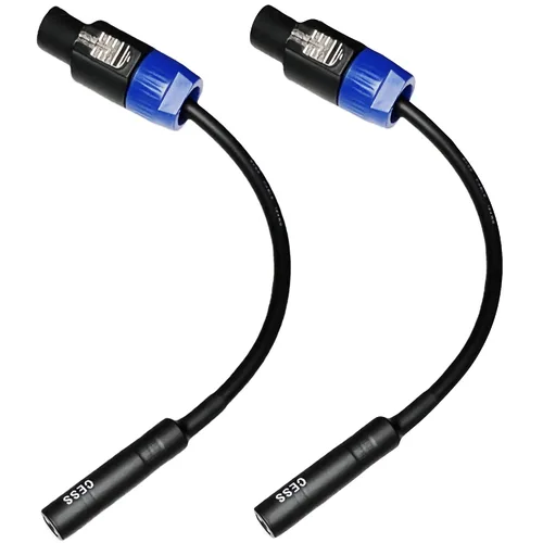 Vista 5 de CNCESS Cables de altavoz 1/4 TS hembra a Speakon, paquete de 2