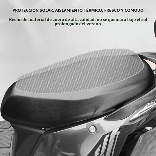 Vista 3 de Funda universal para asiento de motocicleta con elástico, cuero PU transpirable, funda impermeable para asiento para la mayoría de asientos de Negro