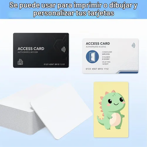 Vista 6 de 80 tarjetas inteligentes RFID, 13.56 MHz ISO14443A Mifare Classic 1K tarjetas sin contacto imprimibles en blanco, compatibles con lector RFID