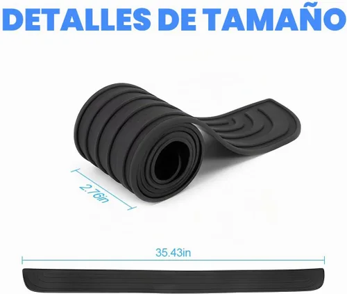 Vista 2 de Protector de parachoques trasero de automóvil, tira de goma antiarañazos para la mayoría de automóviles y SUV trunk-door entry coverage, abrasion