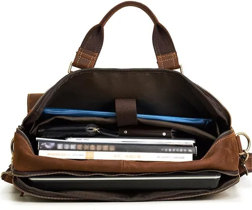 Vista 2 de Ztimi Fashion Large Capacity Men's Business Briefcase Portable Men's Bag Computer Bag Shoulder Bag