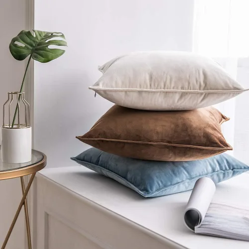 Vista 5 de MIULEE Juego de 4 fundas de almohada decorativas de terciopelo de felpilla de 18 x 18 pulgadas