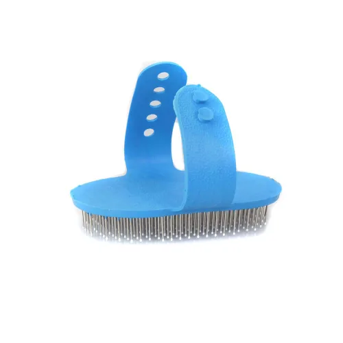 Vista 5 de Emours Cepillo de aseo para perros, cepillo de baño para champú para mascotas, peine de goma de masaje calmante con mango de anillo ajustable