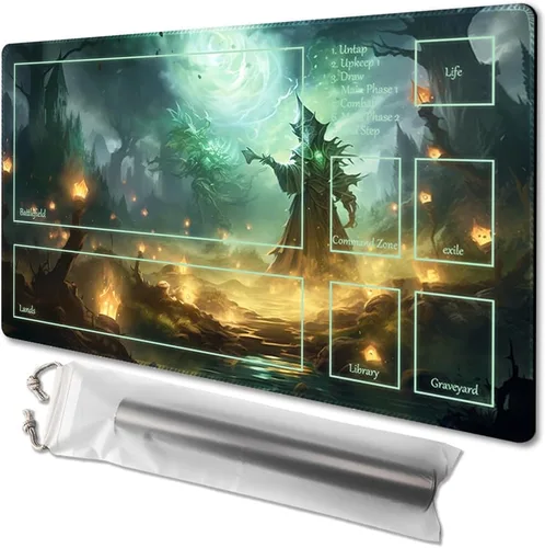 Vista 35 de MTG - Tapete de juego tamaño 24 x 14 pulgadas, bolsas de almacenamiento gratuitas, respaldo antideslizante, impresión, ideal para entusiastas