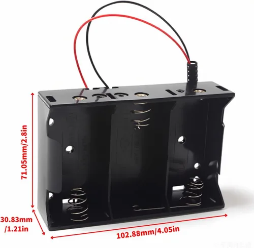 Vista 28 de 2 unidades de soporte para pilas D de 8 ranuras con respaldo doble y cables, caja para pilas de tamaño D de 8x1.5V 8D bilateral