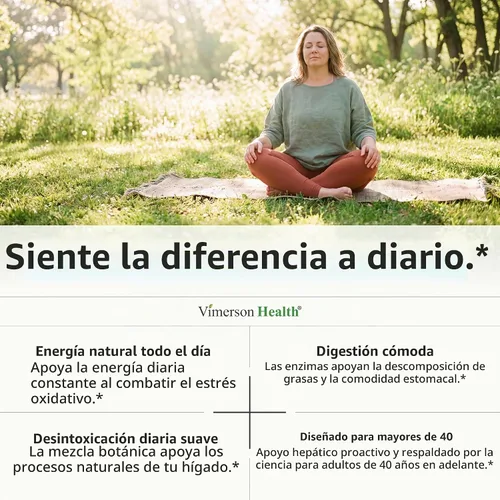 Vista 4 de Soporte hepático con extracto de alcachofa, enzimas, silimarina 50% cardo mariano, raíz de diente de león, lipasa y proteasa, antioxidantes